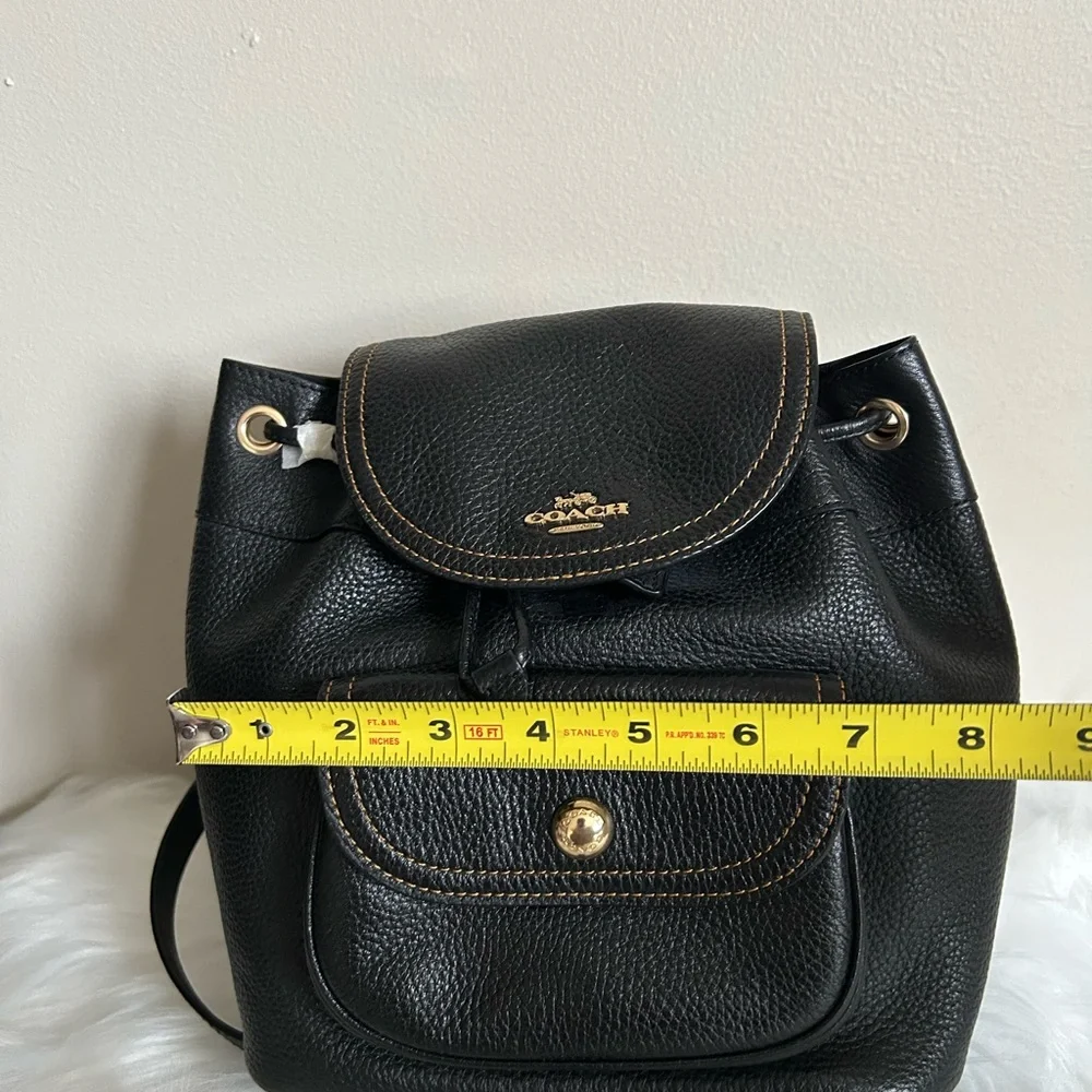 Coach Pennie 22 Black Pebbled Leather Backpack NWT‎ C4121